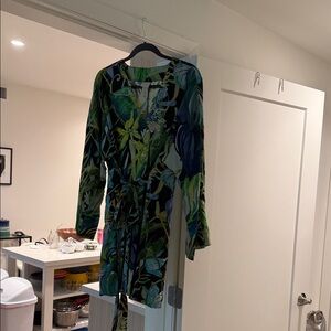 Tropical Leaf Print Dress